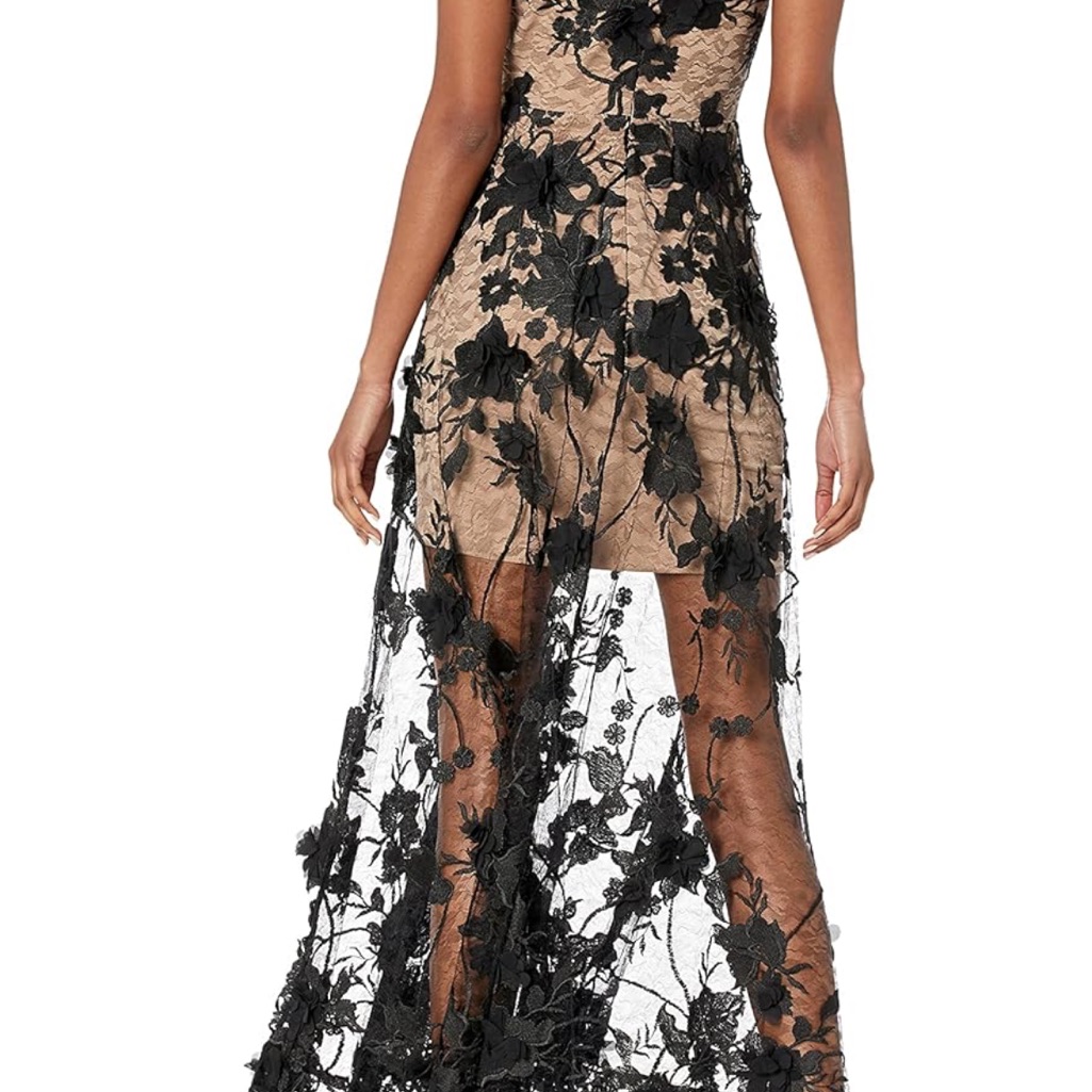 Elegant Black Floral Lace Dress